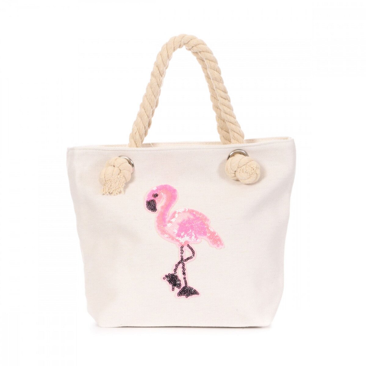 Mini sac de plage Beige Flamant Rose Enfant pas cher Auchan.fr