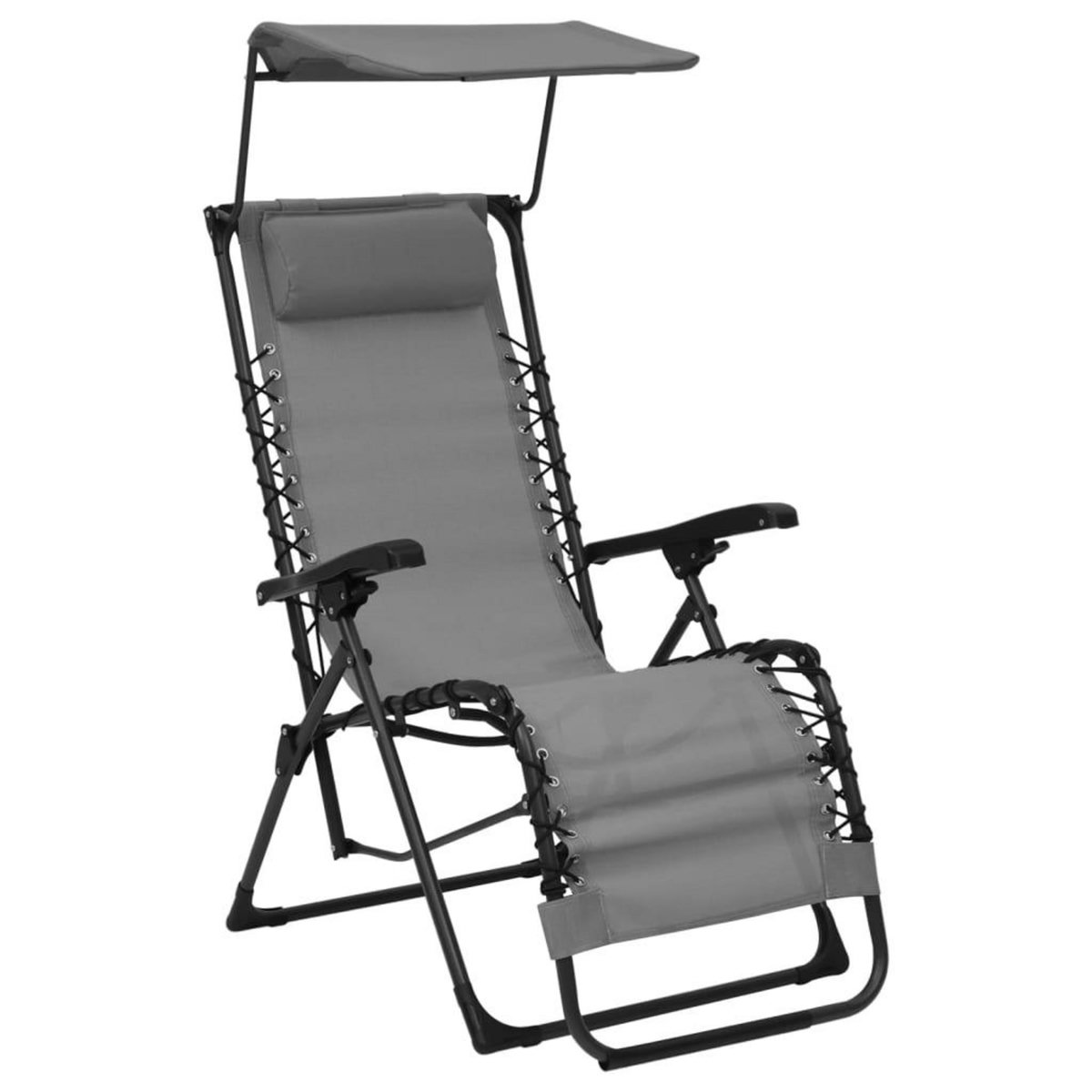 VIDAXL Chaise pliable de terrasse Textilene Gris