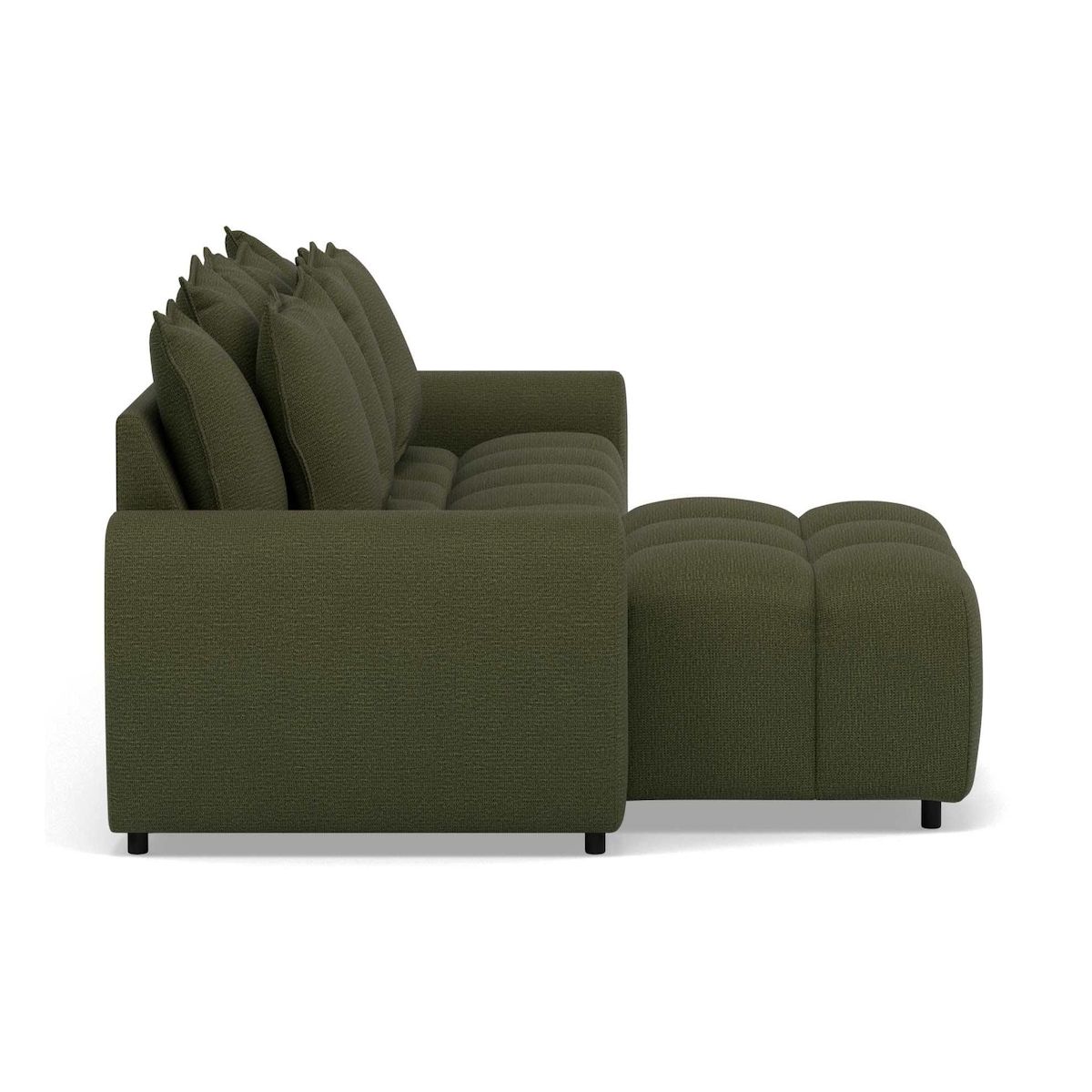 LISA DESIGN Adelaide - canapé d'angle réversible 4 places avec pouf d'appoint en tissu texturé