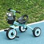 Voir la diapositive 2 : HOMCOM Tricycle enfant multi-équipé garde-boue sonnette panier pédales antidérapantes siège réglable avec dossier métal bleu ciel