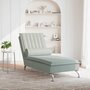 Voir la diapositive 3 : VIDAXL Chaise longue de massage avec traversin gris clair velours
