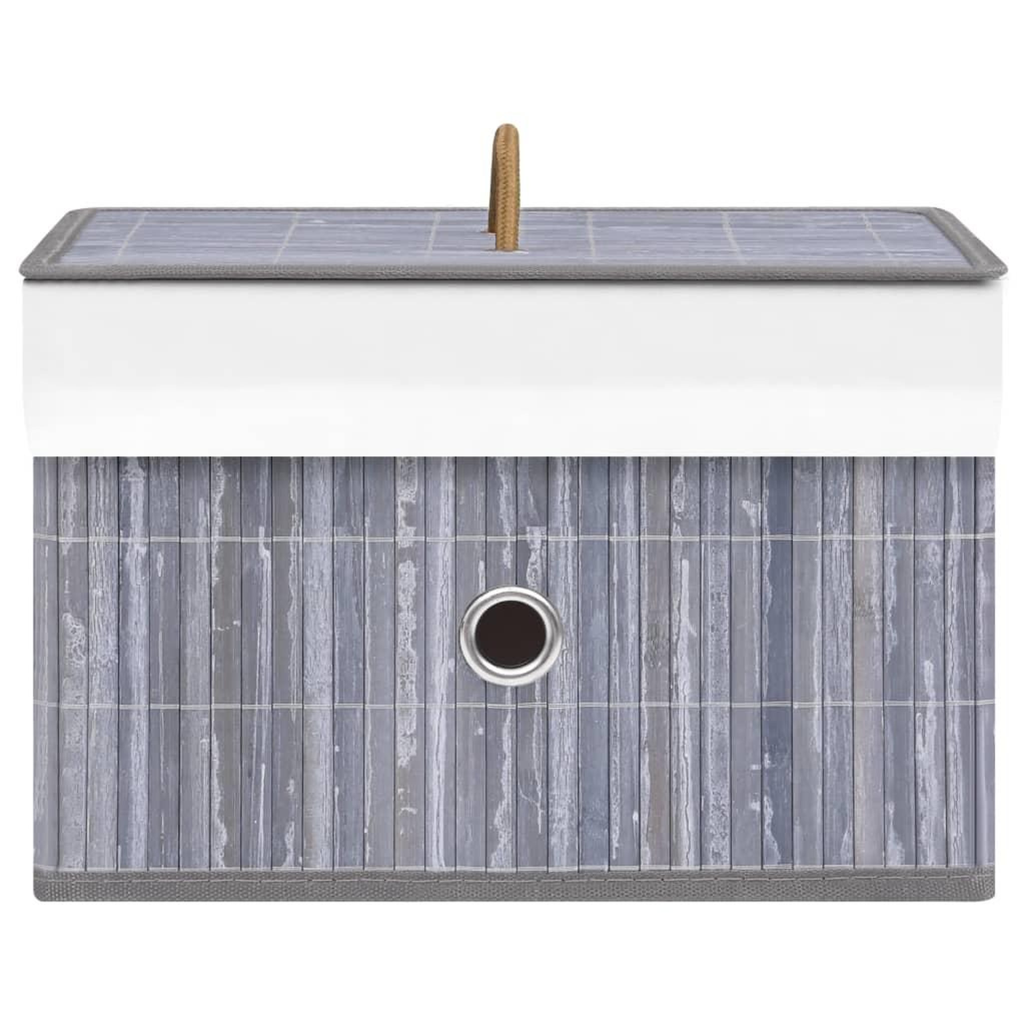 Voir la diapositive 5 : VIDAXL Boîtes de rangement en bambou 4 pcs Gris