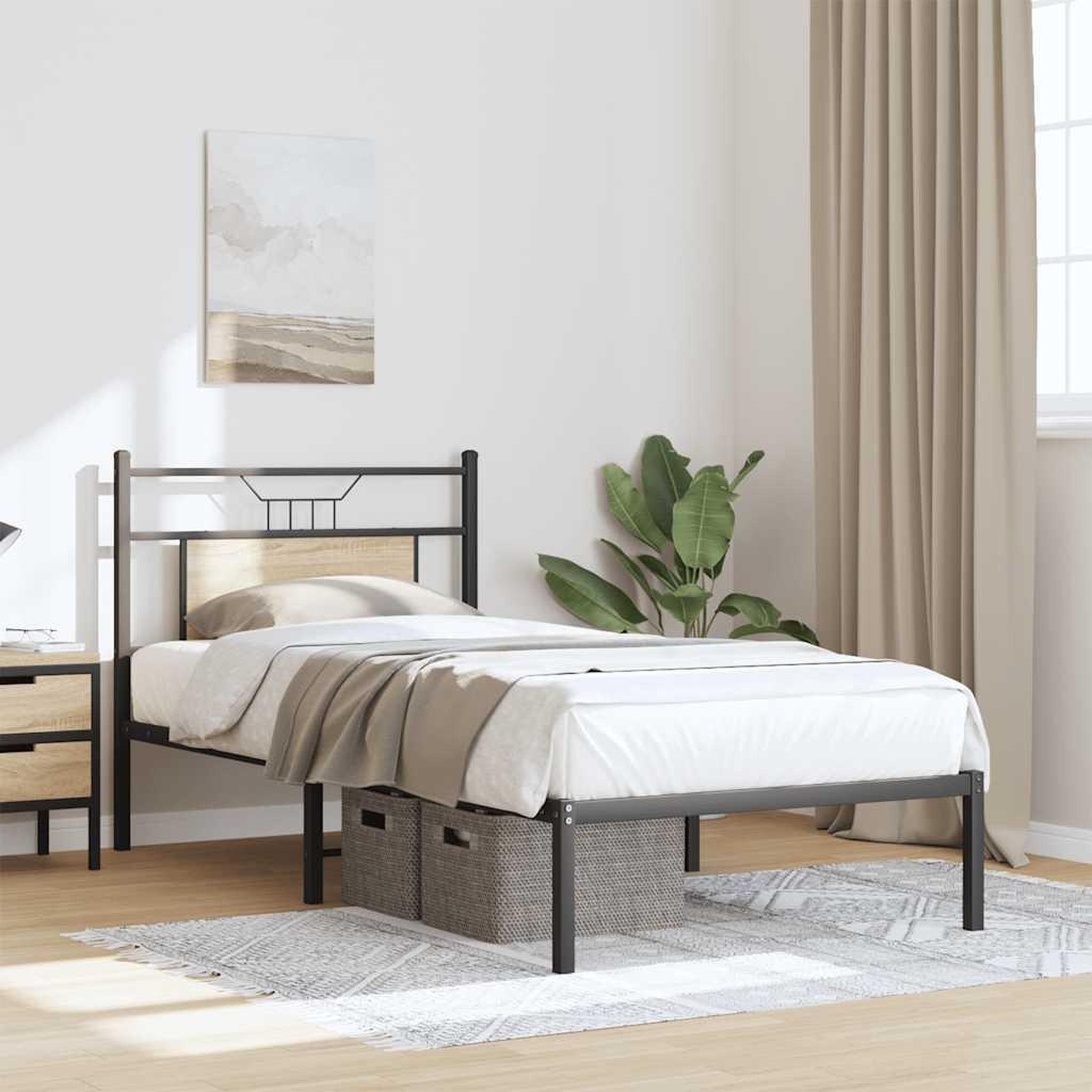 Voir la diapositive 4 : VIDAXL Cadre de lit sans matelas chene sonoma 75x190 cm