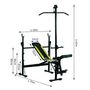 Voir la diapositive 3 : HOMCOM Banc de musculation Fitness entrainement complet dossier réglable cordes traction curler supports barre et haltères noir et jaune