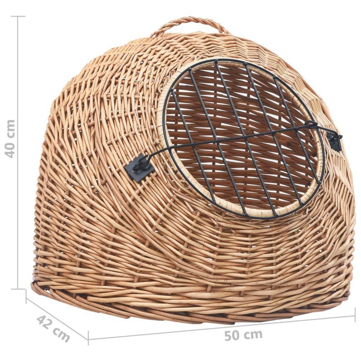 VIDAXL Cage de transport pour chats 50x42x40 cm Saule naturel