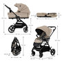 Voir la diapositive 6 : KINDERKRAFT Poussette 2 en 1 avec nacelle YOXI, roues anti-crevaison et accessoires