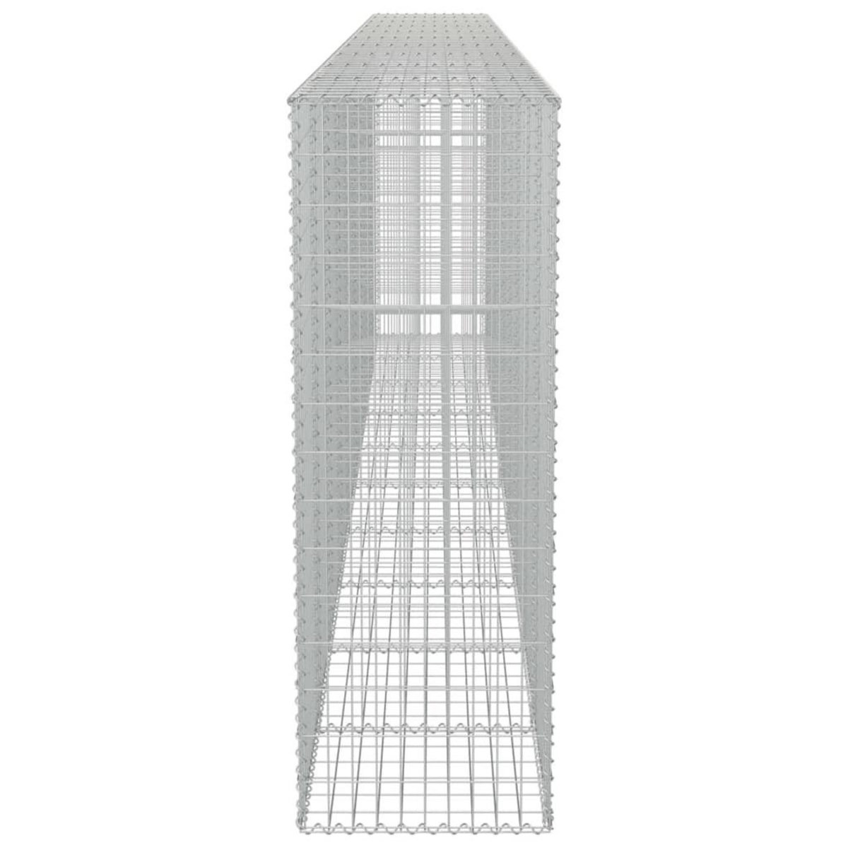 VIDAXL Mur a gabion avec couvercles Acier galvanise 600 x 50 x 150 cm