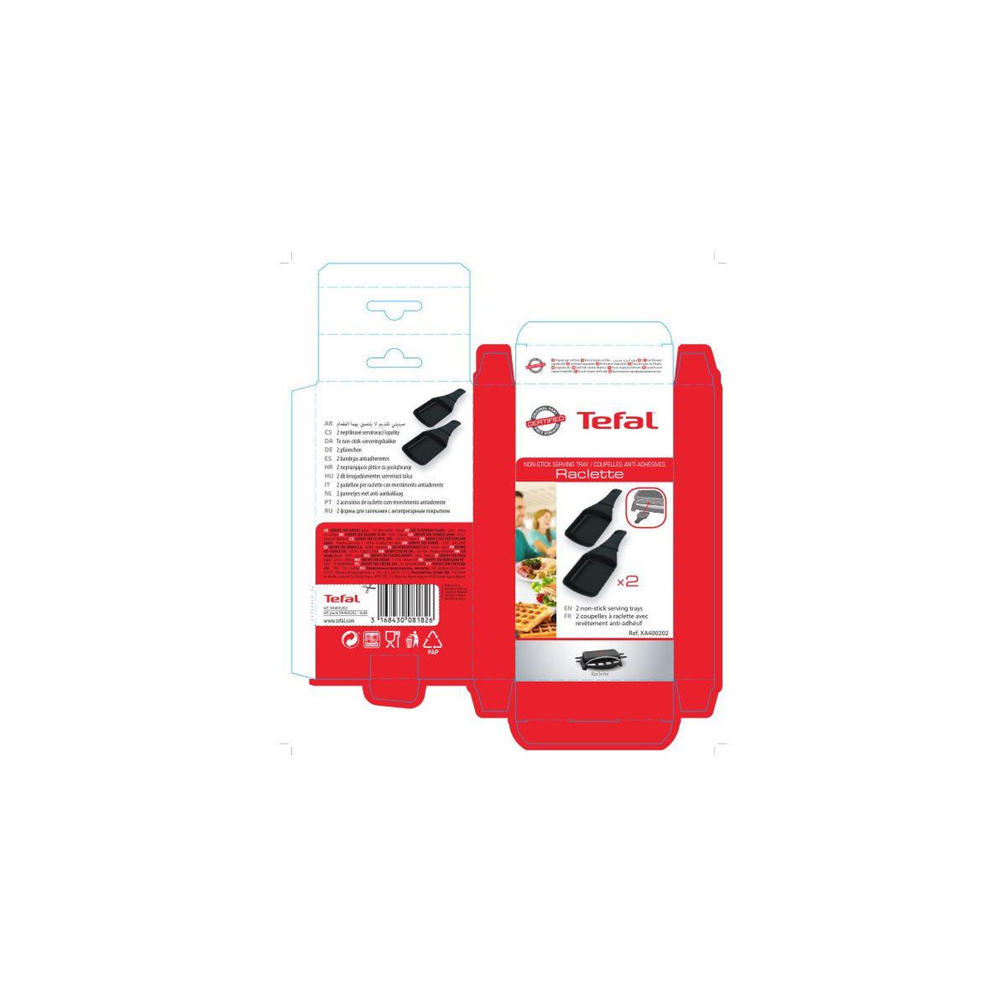 Voir la diapositive 2 : TEFAL Coupelle lot de 2 poelons à raclette carrées