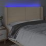 Voir la diapositive 4 : VIDAXL Tete de lit a LED Creme 163x16x118/128 cm Tissu