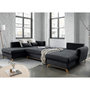 Voir la diapositive 3 : BEST MOBILIER Lagom - canapé d'angle panoramique - convertible - avec coffre - en tissu - 7 places - gauche