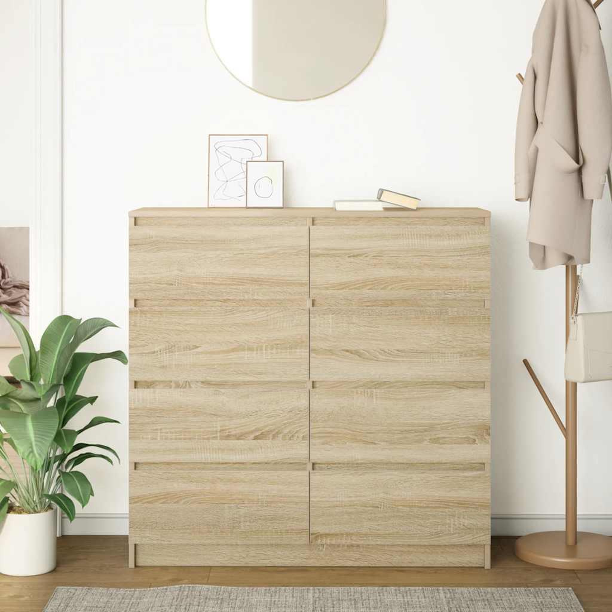 Voir la diapositive 3 : VIDAXL Buffet chene sonoma 100x35x99 cm bois d'ingenierie