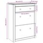 Voir la diapositive 6 : VIDAXL Armoire a chaussures Panama 80x35x105 cm bois de pin massif