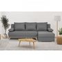 Voir la diapositive 2 : MARKET24 Canapé d'angle convertible - Tissu Gris - L 197 x P 91/132 x H 82 cm - TEIJO