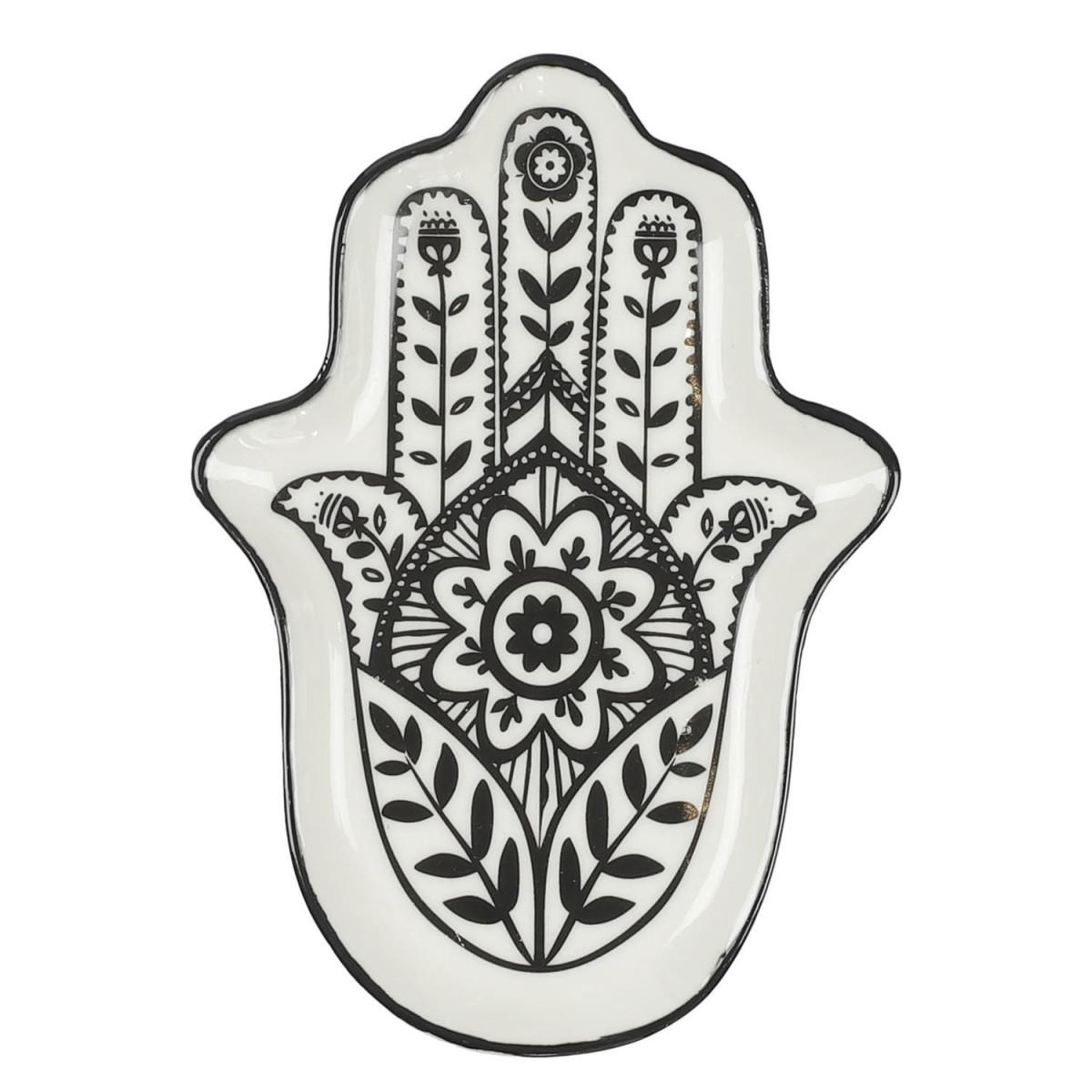 The Home Deco Factory Vide-poche main en céramique  mirage  11cm noir