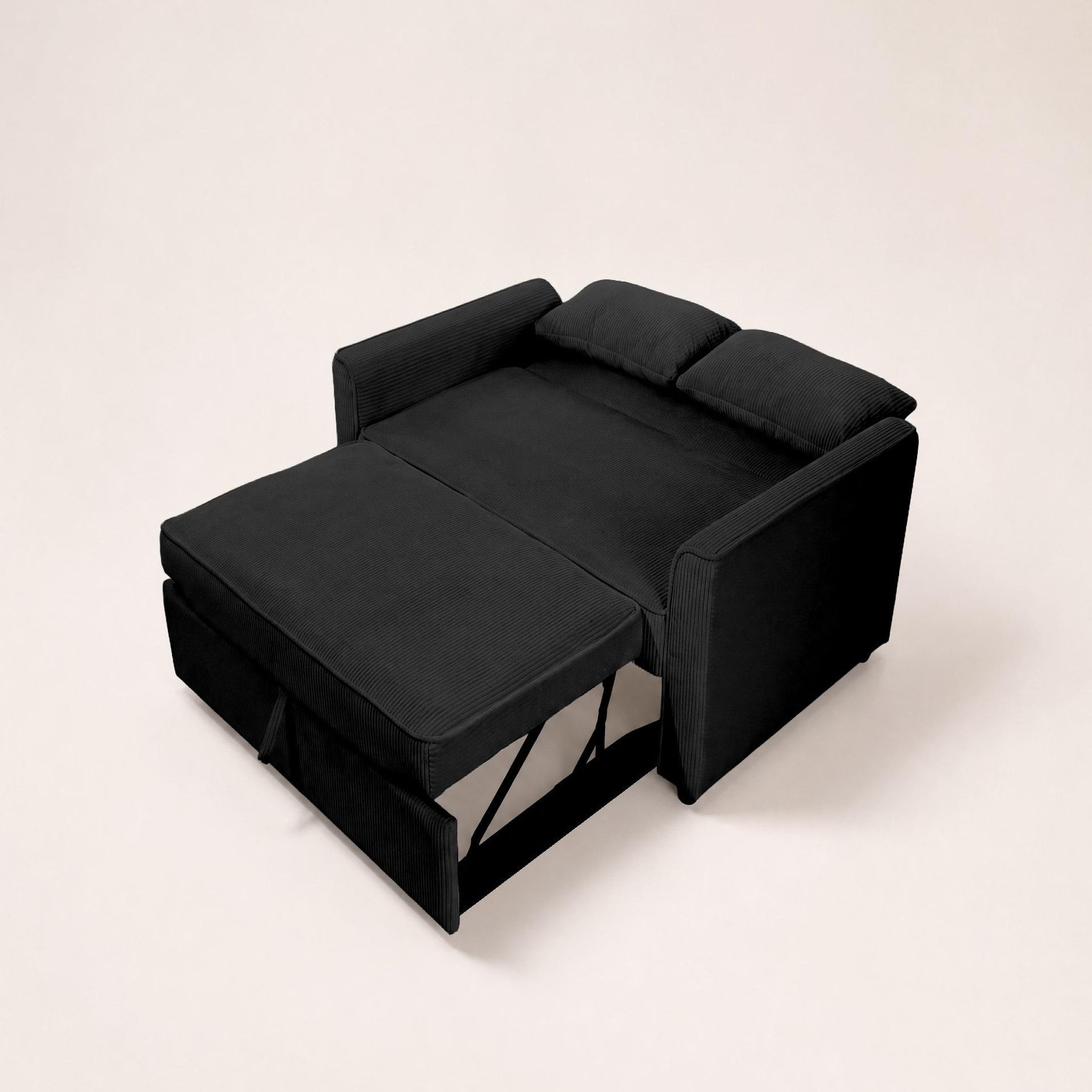 Voir la diapositive 5 : BEST MOBILIER Ernest - canapé droit 2 places convertible en velours côtelé