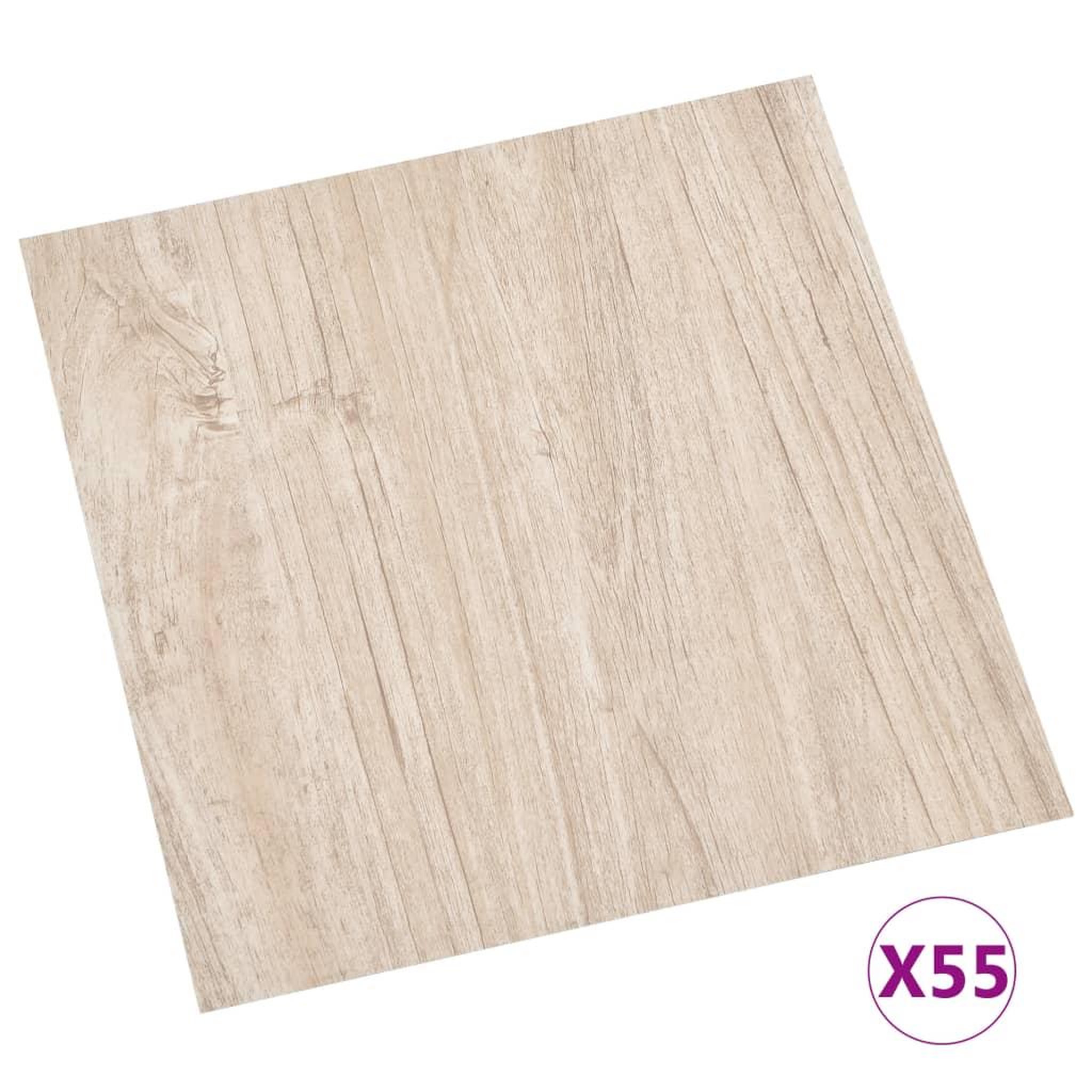 Voir la diapositive 2 : VIDAXL Dalles de plancher autoadhesives 55pcs PVC 5,11 m^2 marron clair
