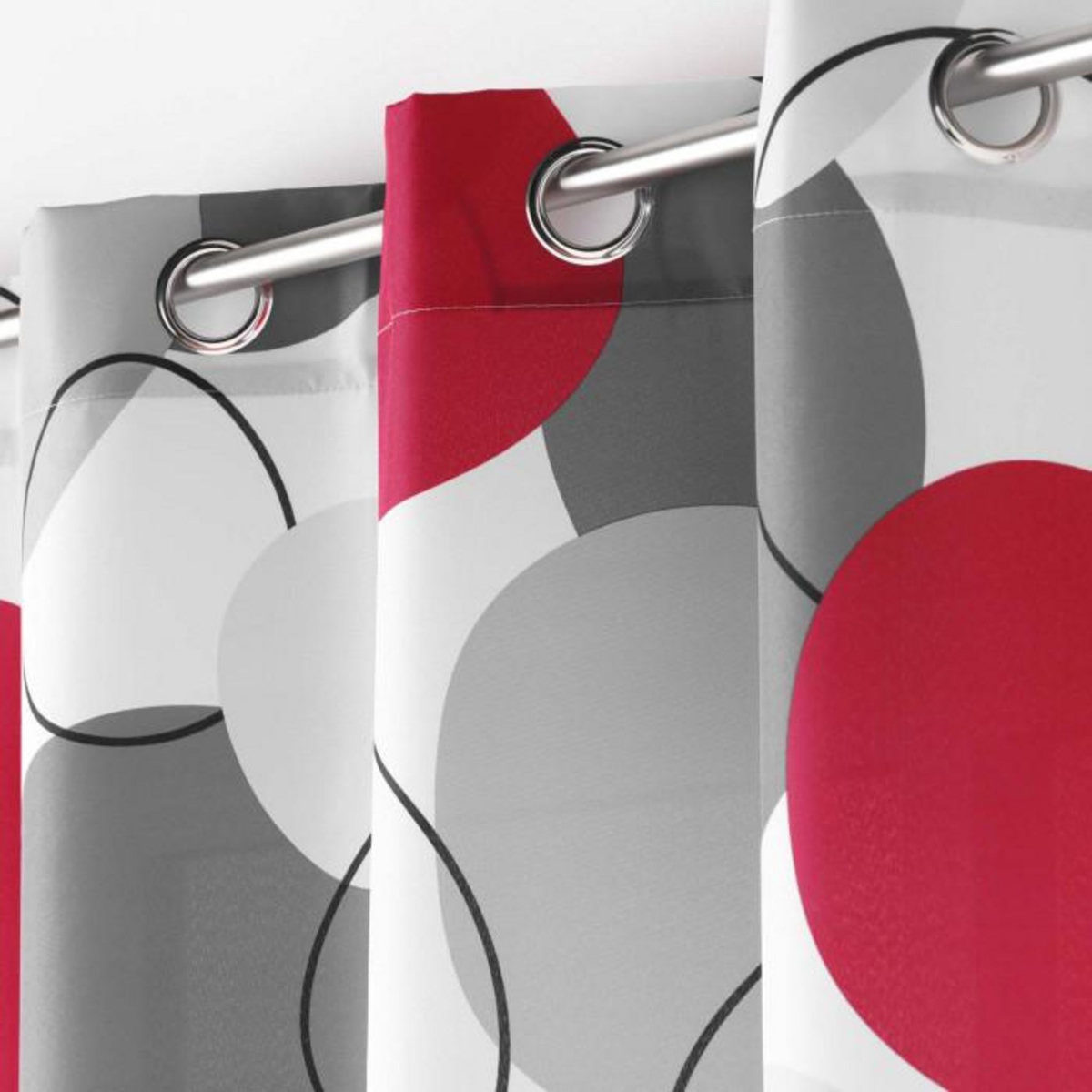 Paris Prix Rideau à Œillets Imprimé  Merlin  140x260cm Gris