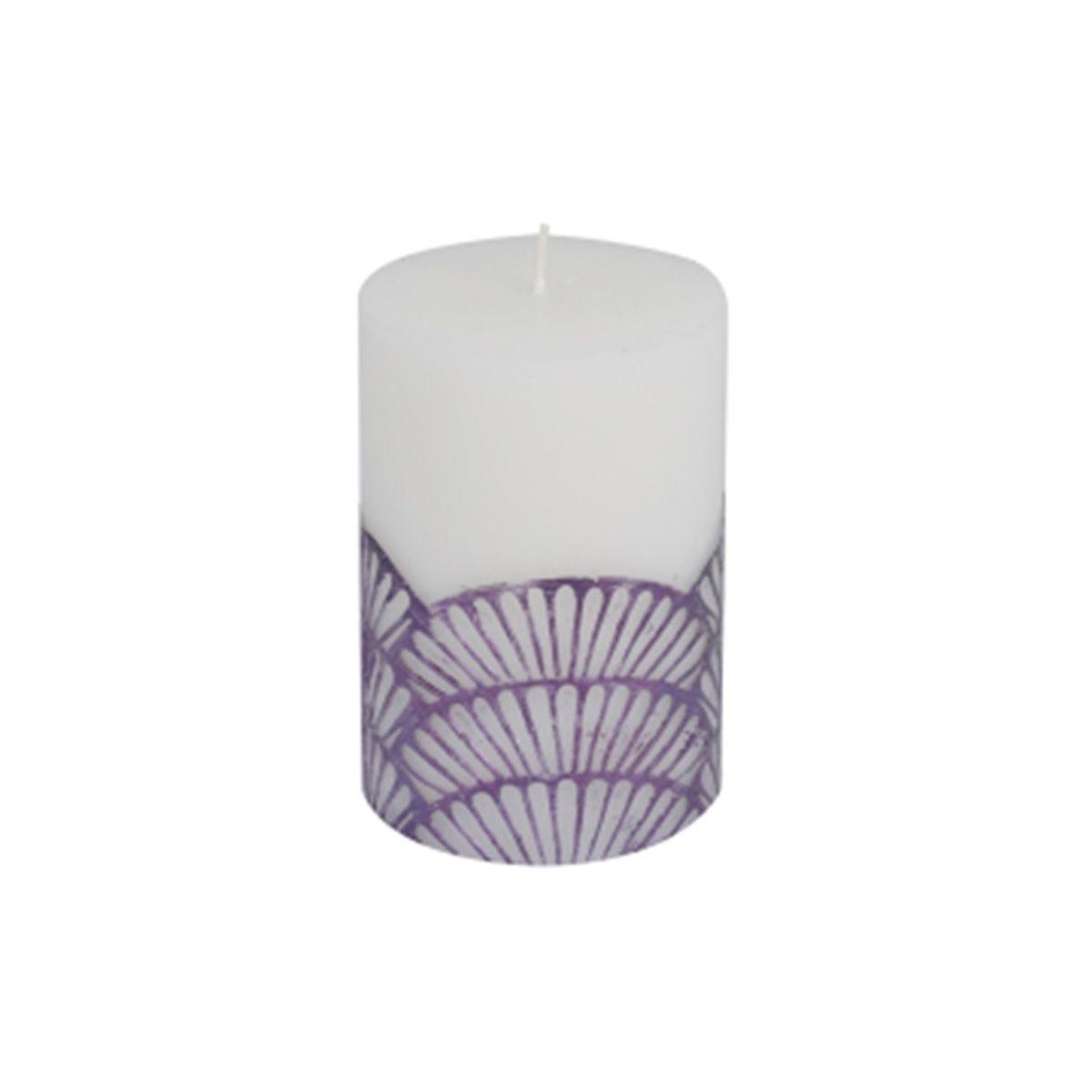 HOMEA Bougie pilier déco  mermaid  10cm violet & blanc