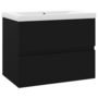 Voir la diapositive 2 : VIDAXL Armoire d'evier avec lavabo integre Noir Agglomere