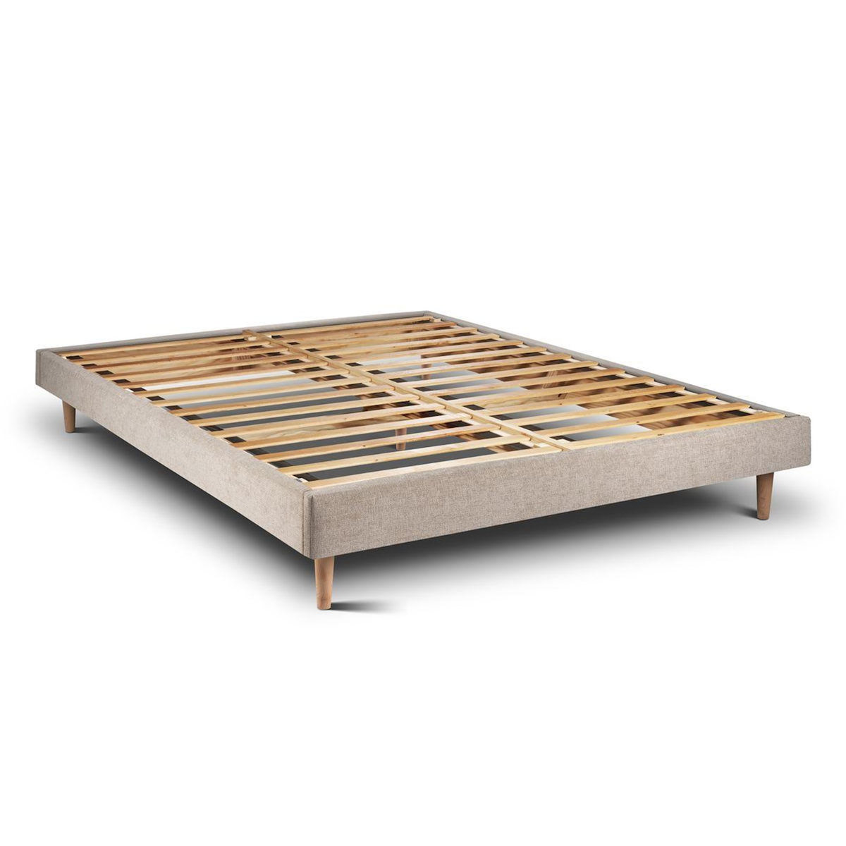 Sommeil de Plomb Lit avec tête de lit lignes tissu et sommier kit - Hauteur totale : 29cm