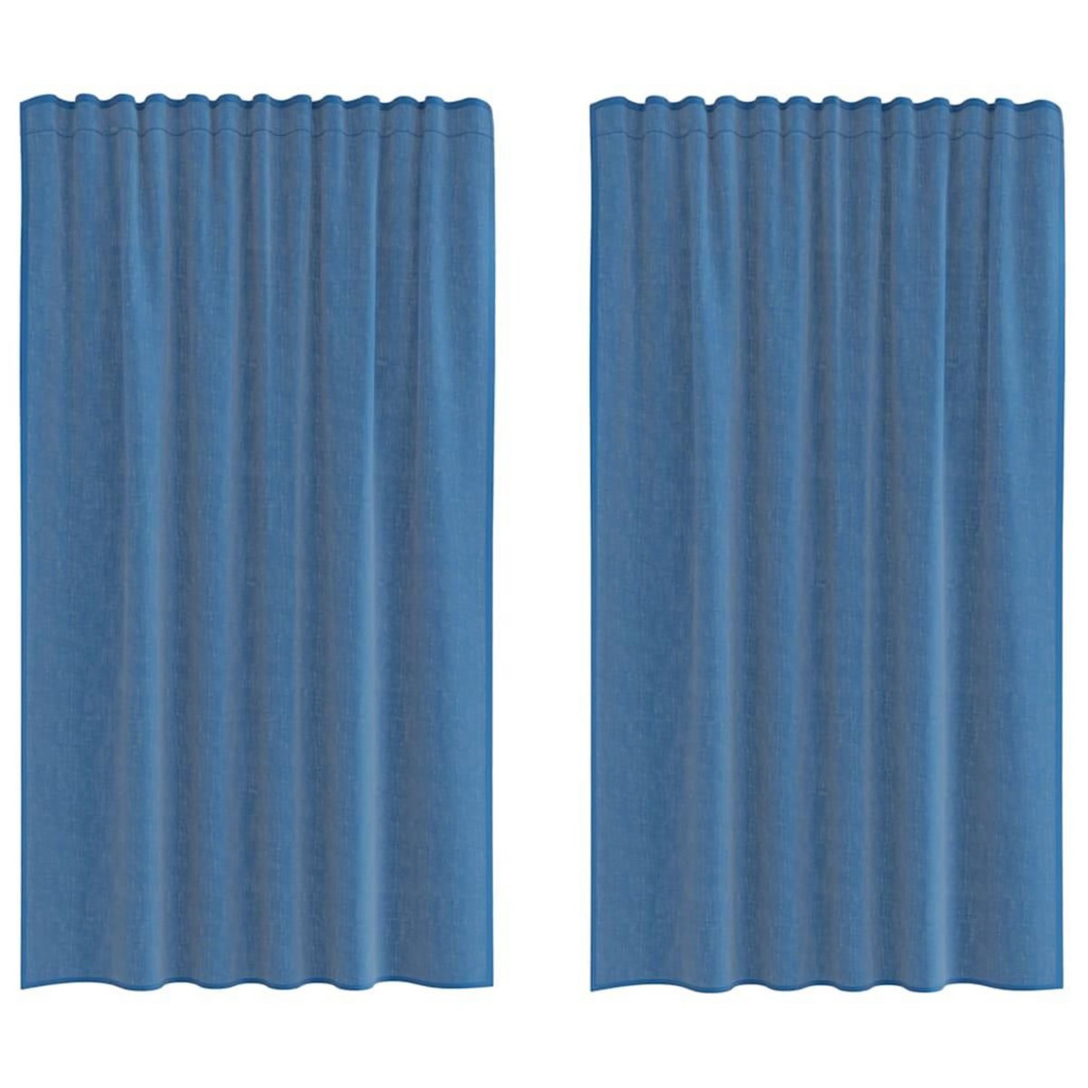 VIDAXL Rideaux en voile avec boucles 2 pcs bleu royal 140x175 cm