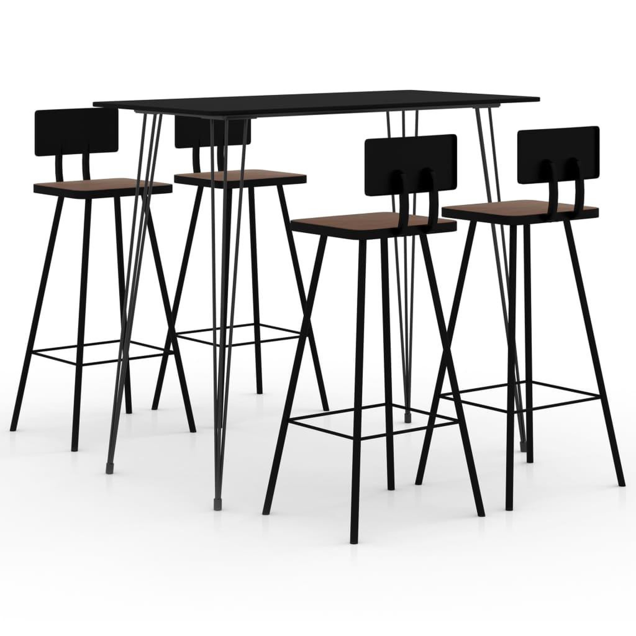 Voir la diapositive 1 : VIDAXL Ensemble de bar 5 pcs Noir