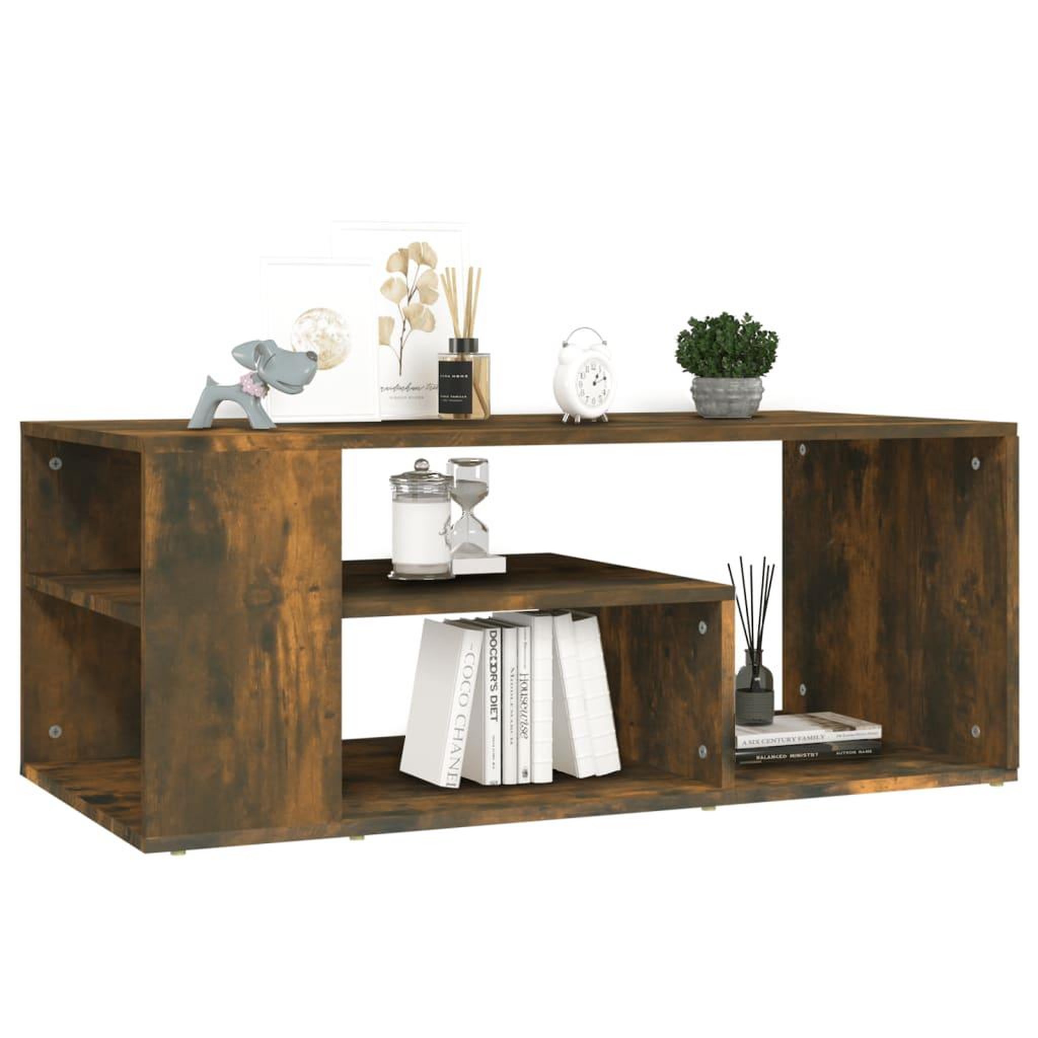 Voir la diapositive 5 : VIDAXL Table basse Chene fume 100x50x40 cm Bois d'ingenierie