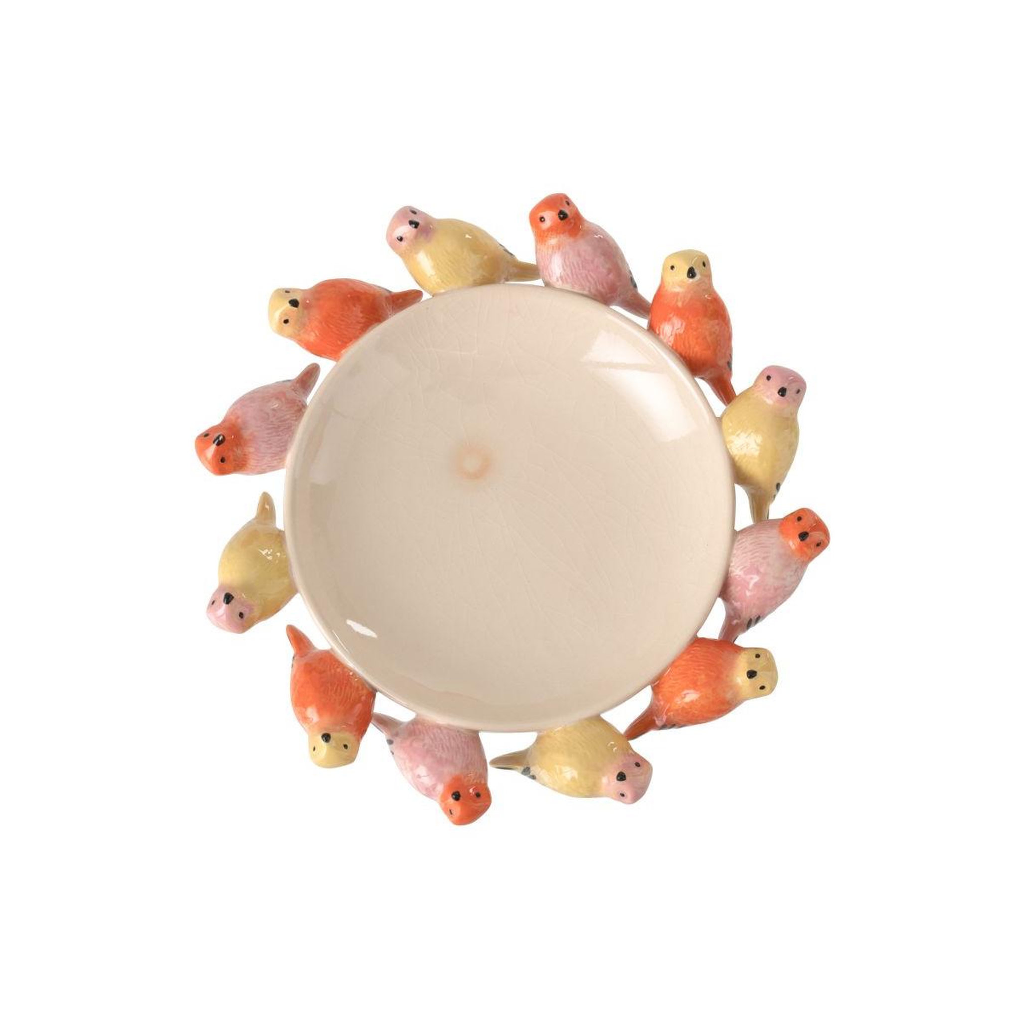 Voir la diapositive 2 : J-LINE Coupelle déco oiseau  janero  33cm multicolore