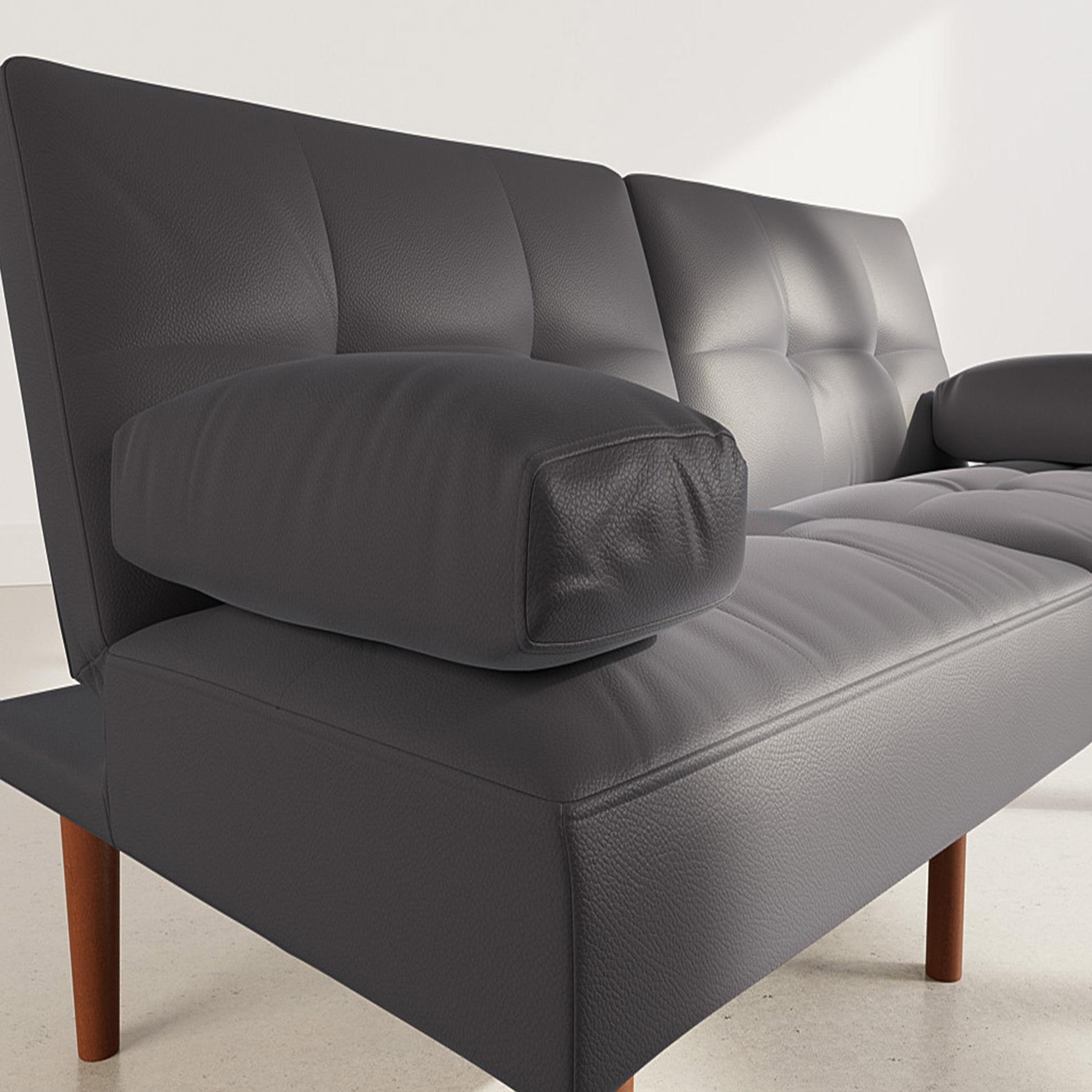Voir la diapositive 4 : BEST MOBILIER Philae - canapé convertible clic-clac 2 places - en simili