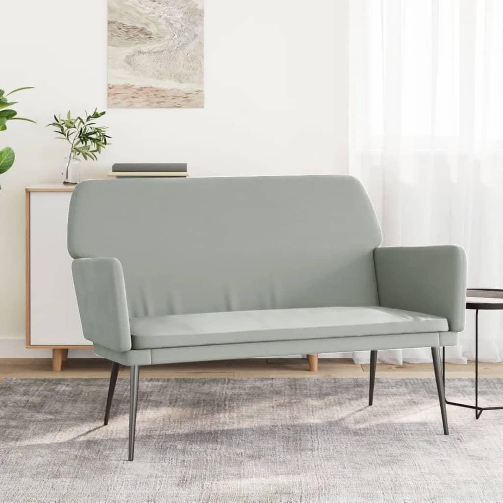 Voir la diapositive 1 : VIDAXL Banc Gris clair 108x79x79 cm Velours