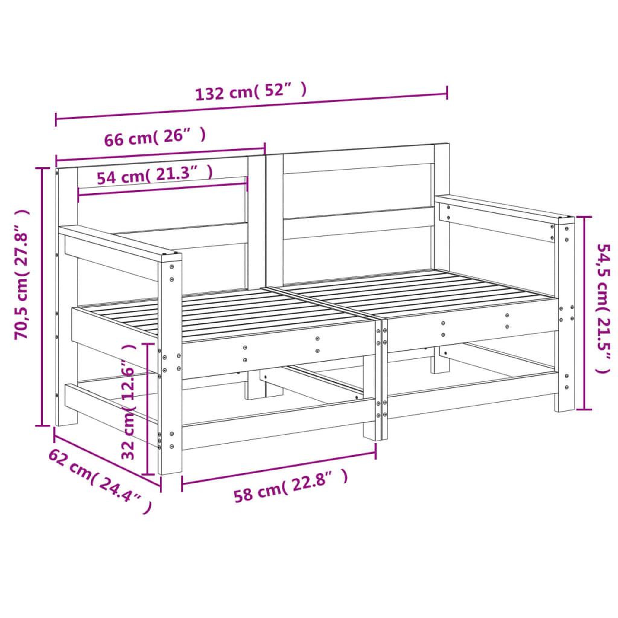 Voir la diapositive 6 : VIDAXL Canapes d'angle de jardin 2 pcs bois de pin impregne