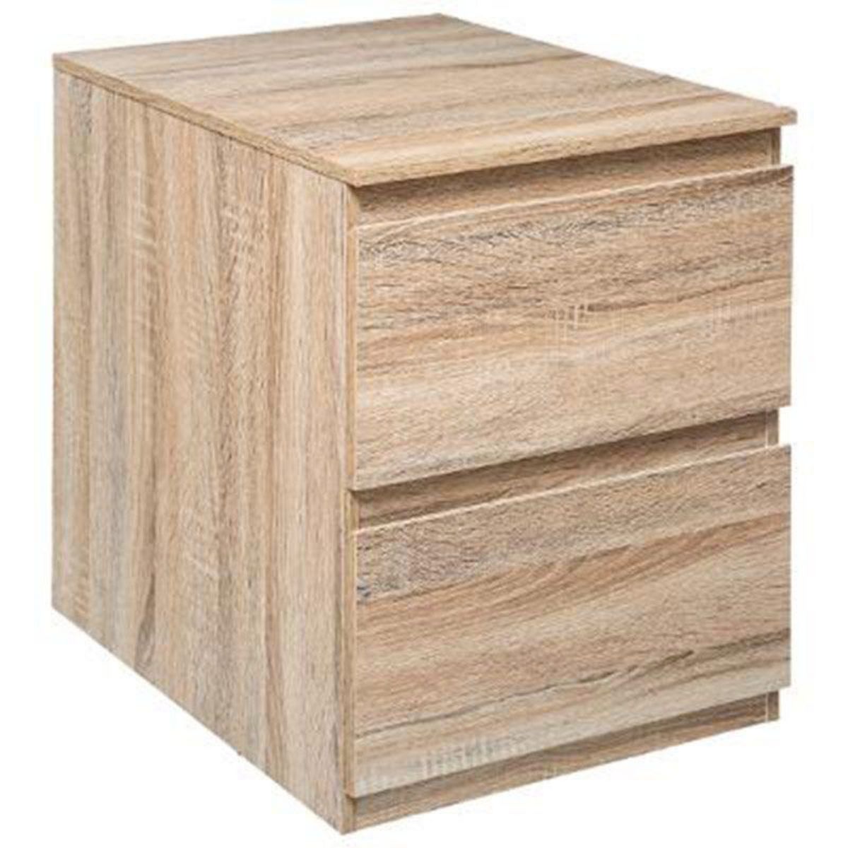  Table de Chevet 2 Tiroirs Design  Pluz  50cm Naturel