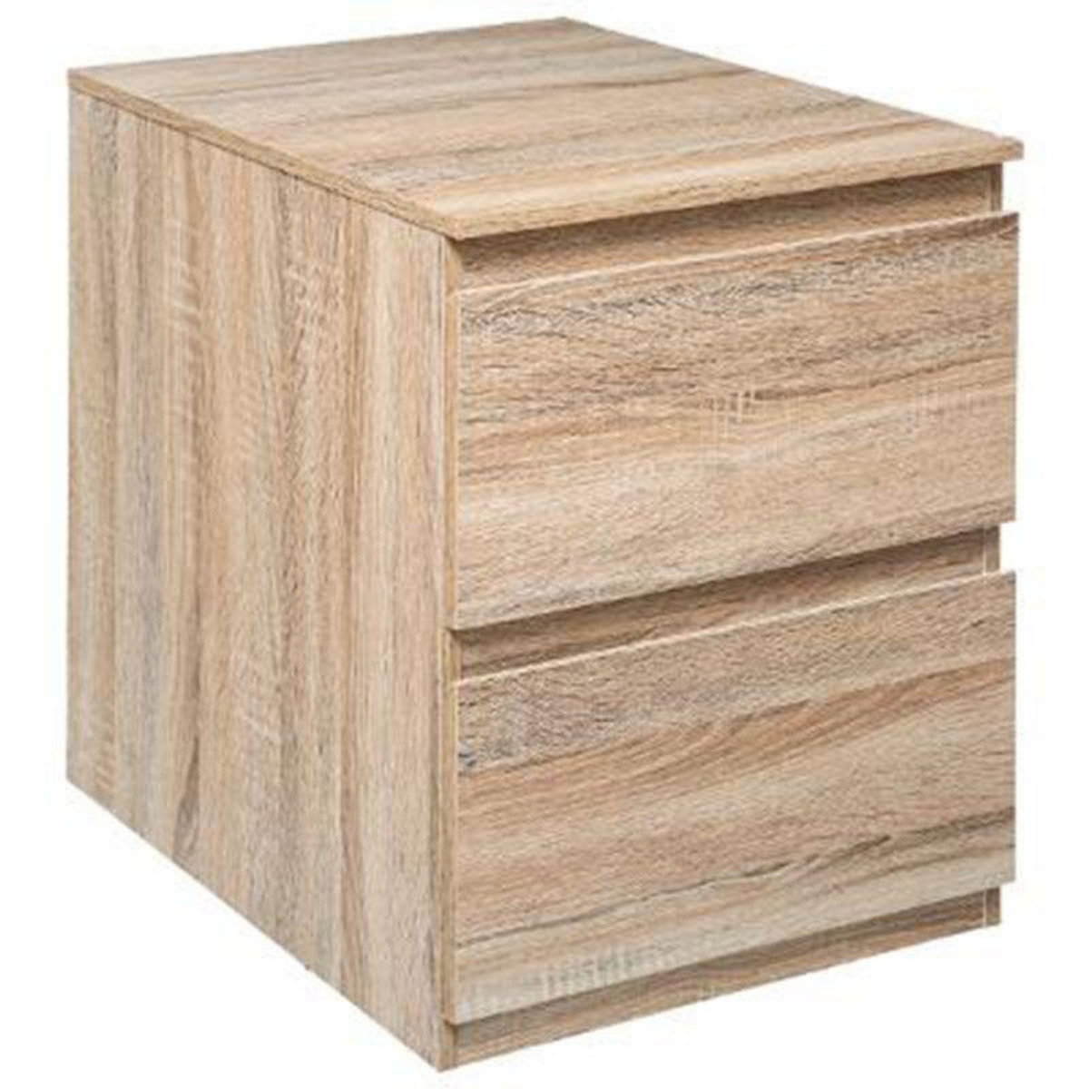  Table de Chevet 2 Tiroirs Design  Pluz  50cm Naturel