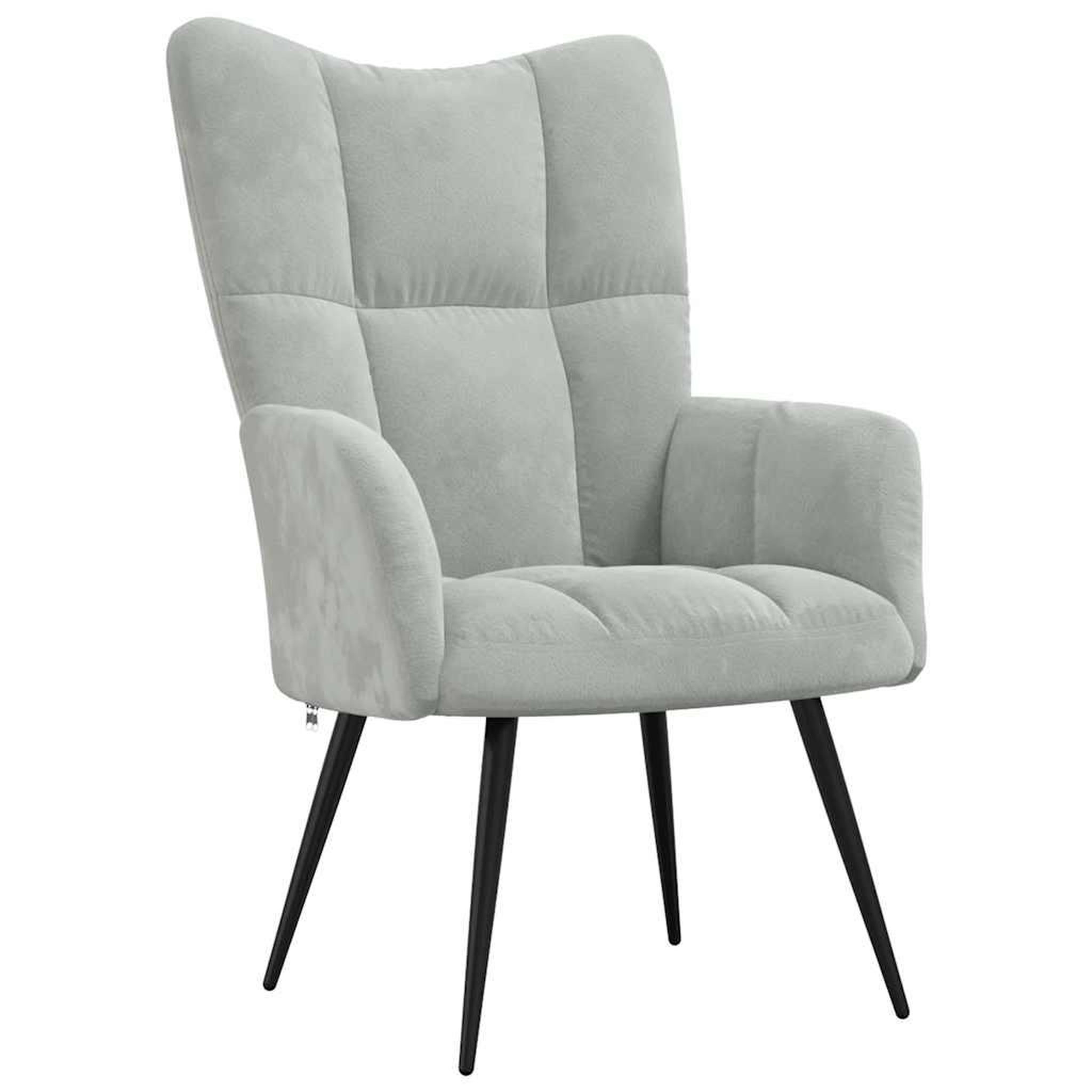 Voir la diapositive 2 : VIDAXL Chaise de relaxation Gris clair Velours