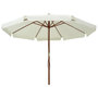 Voir la diapositive 2 : VIDAXL Parasol d'exterieur avec mat en bois 330 cm blanc sable