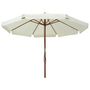 Voir la diapositive 2 : VIDAXL Parasol d'exterieur avec mat en bois 330 cm blanc sable