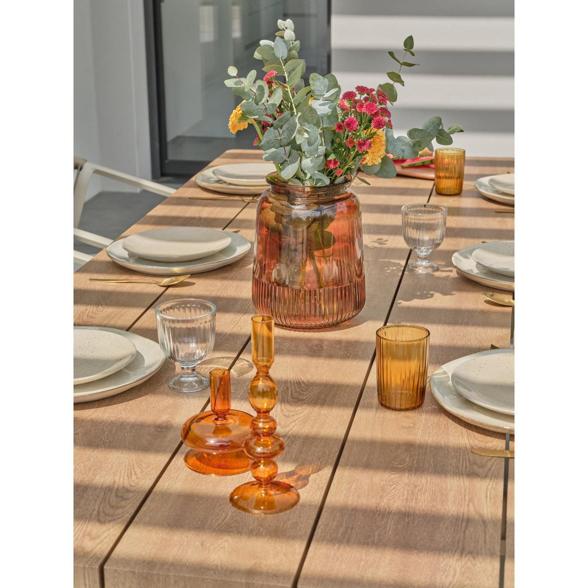 Voir la diapositive 5 : Paris Prix Table de jardin en métal  kelia  220cm grège & naturel