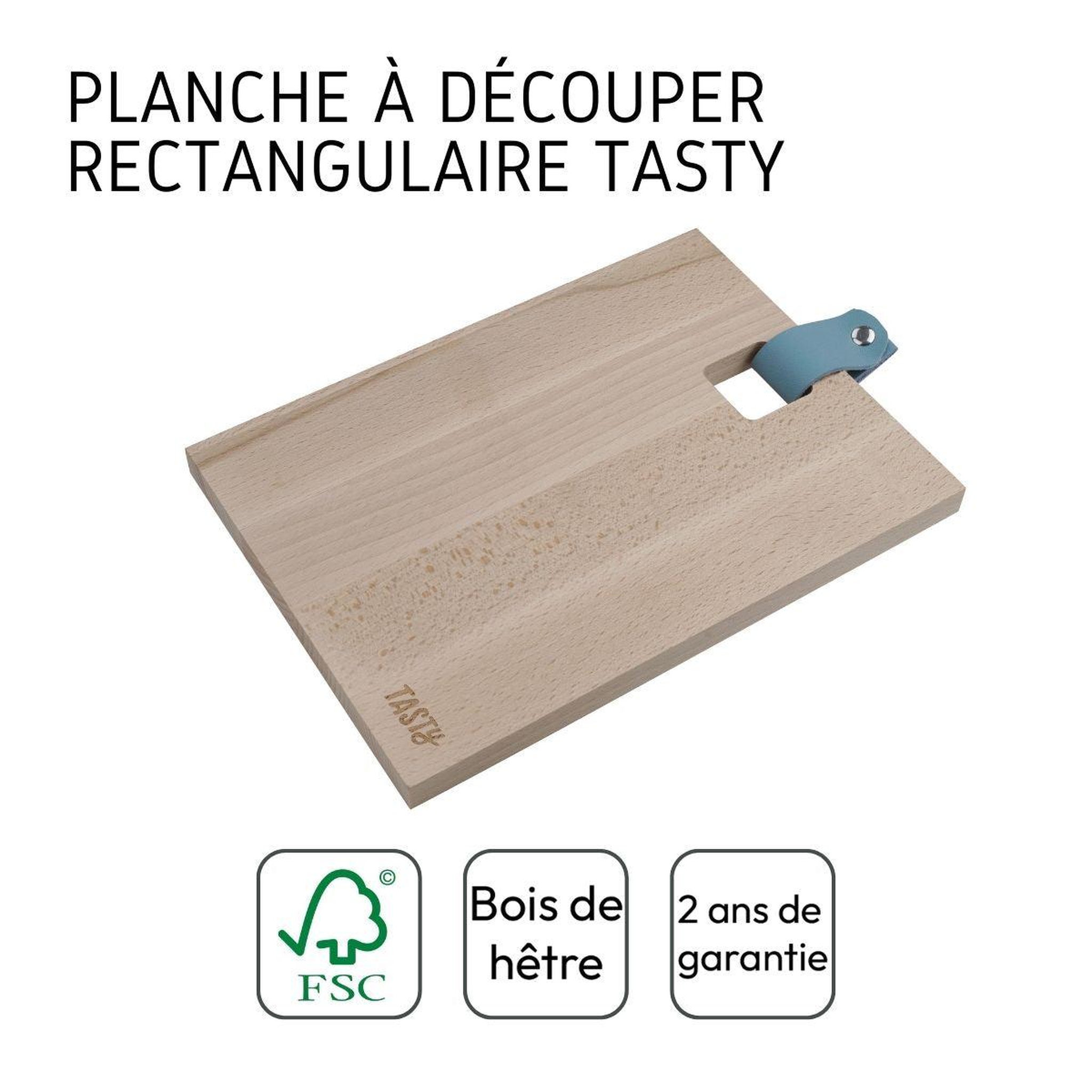 Voir la diapositive 4 : TASTY Planche à découper en bois rectangulaire 25 x 18 cm Tasty Green