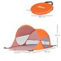 Voir la diapositive 3 : OUTSUNNY Abri de plage tente de plage pliable pop-up automatique instantané protection UV fenêtre arrière grand tapis de sol orange