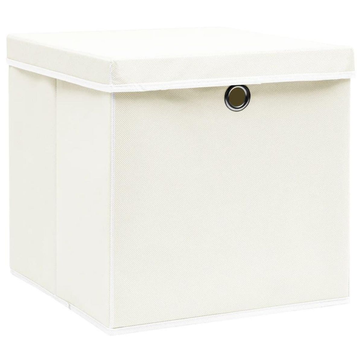 VIDAXL Boîtes de rangement avec couvercles 4pcs Blanc 32x32x32cm Tissu