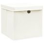 Voir la diapositive 2 : VIDAXL Boîtes de rangement avec couvercles 4pcs Blanc 32x32x32cm Tissu