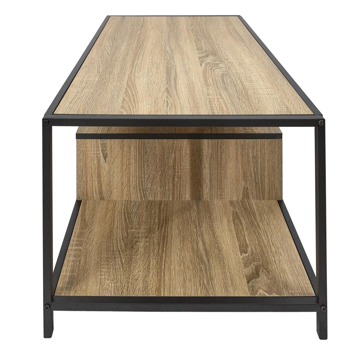 The Home Deco Factory Table basse avec rangements EDISON - Marron et noir