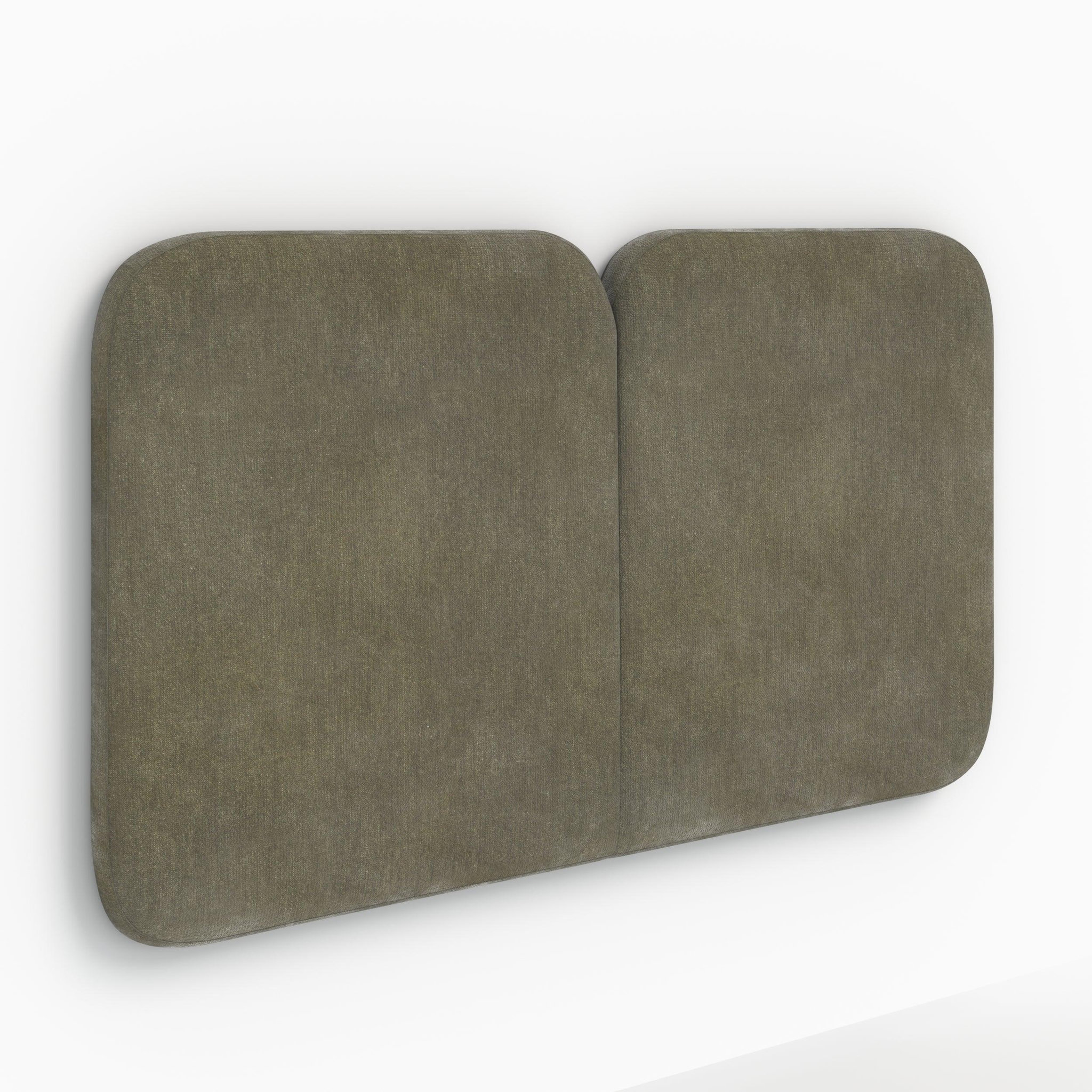 Voir la diapositive 5 : MAISON PAVANE Tête de lit en tissu vert olive 160 cm-etna