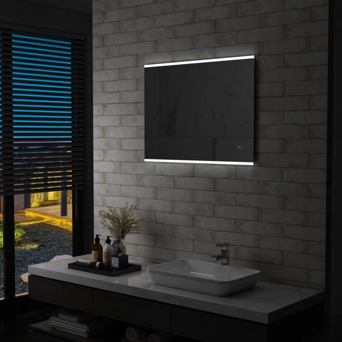 VIDAXL Miroir mural a LED de salle de bain et capteur tactile 80x60 cm