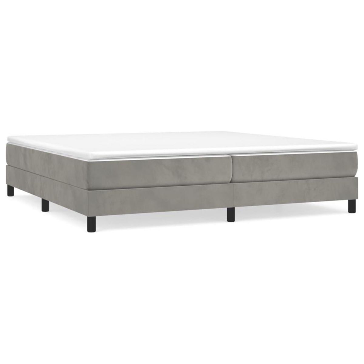 VIDAXL Sommier a lattes de lit et matelas Gris clair 200x200cm Velours