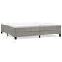 Voir la diapositive 2 : VIDAXL Sommier a lattes de lit et matelas Gris clair 200x200cm Velours