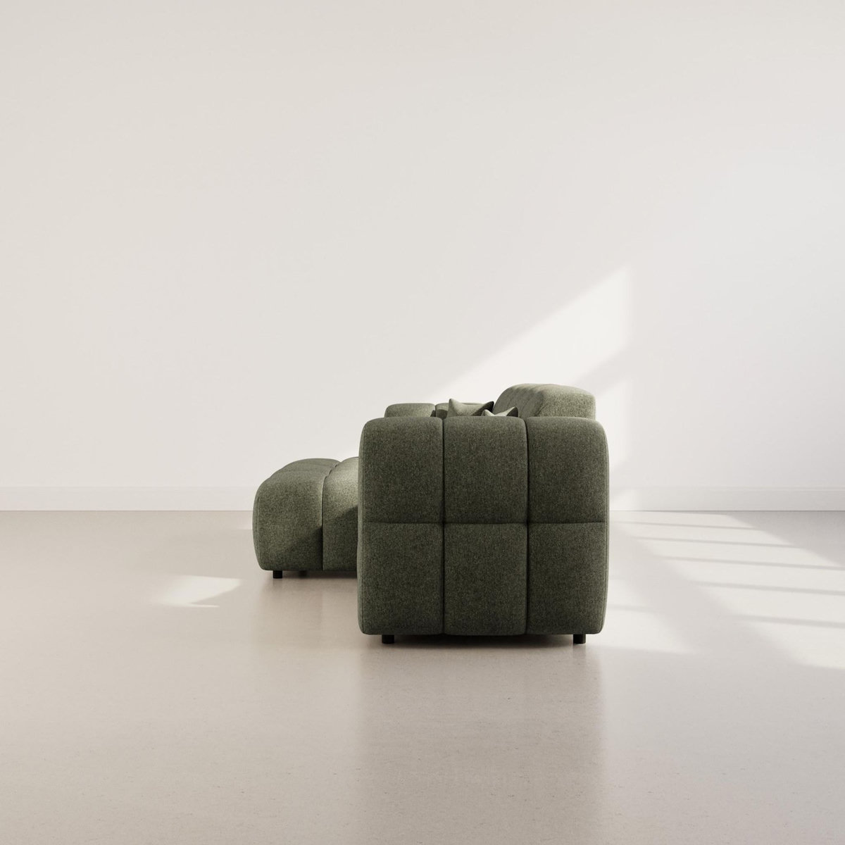 LISA DESIGN Mini ray - canapé d'angle gauche 4 places en tissu texturé