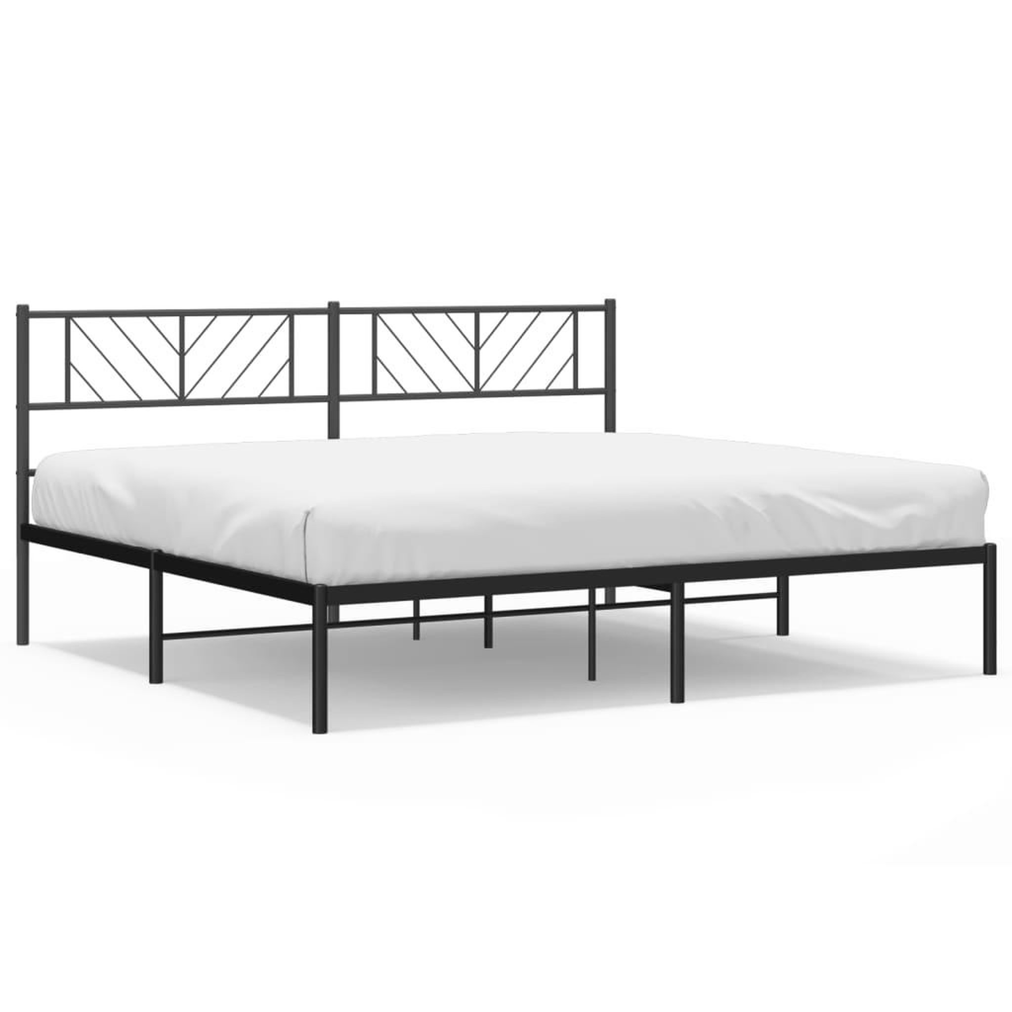 Voir la diapositive 2 : VIDAXL Cadre de lit metal sans matelas et tete de lit noir 180x200 cm