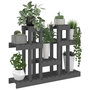 Voir la diapositive 4 : VIDAXL Support a plantes Gris 104,5x25x77,5 cm Bois massif de pin