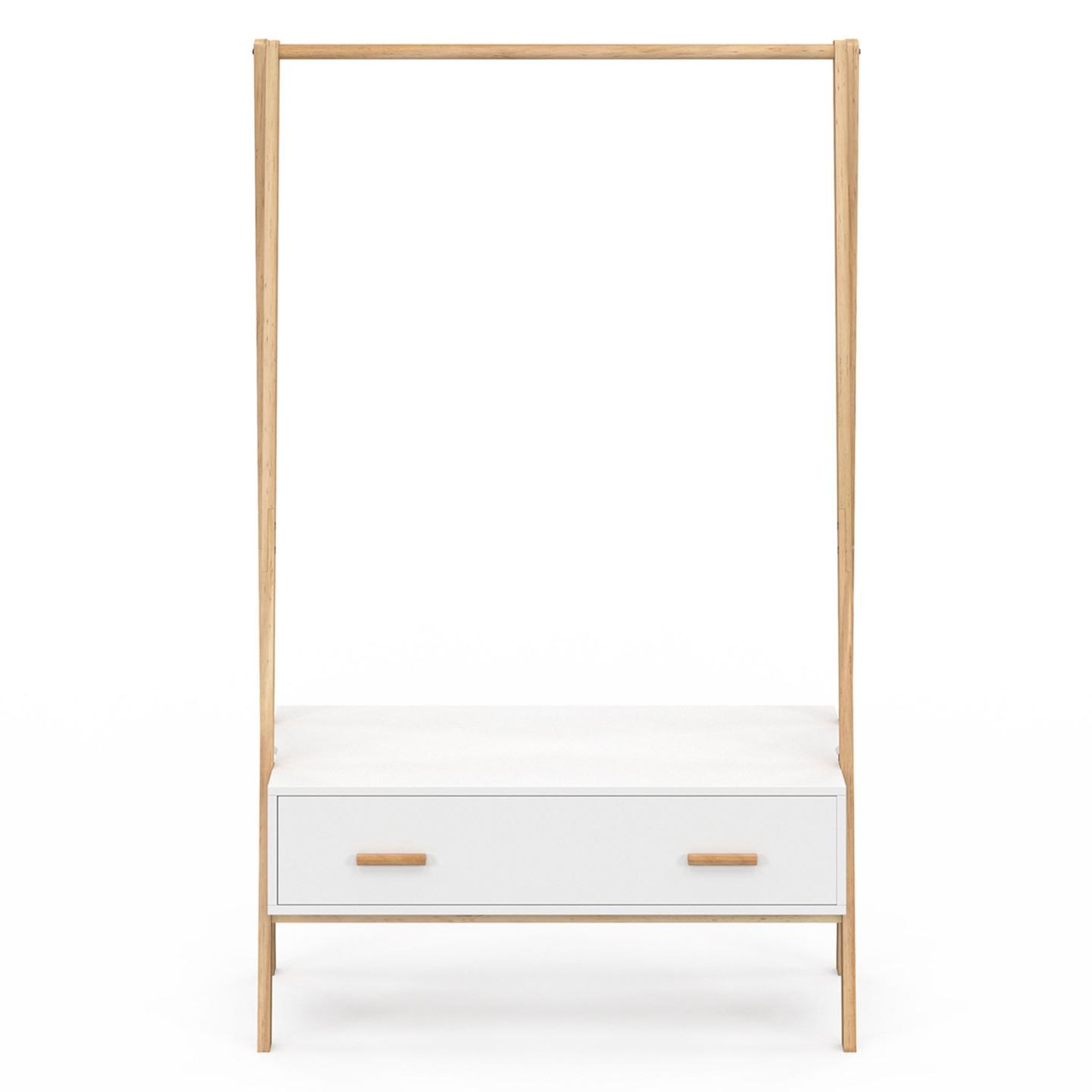 Voir la diapositive 3 : ID MARKET Portant enfant tipi leon 130 cm avec 1 porte blanc et bois